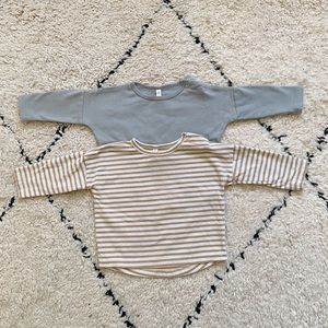 Quincy Mae long sleeve shirts (set of 2) 6-12 mths